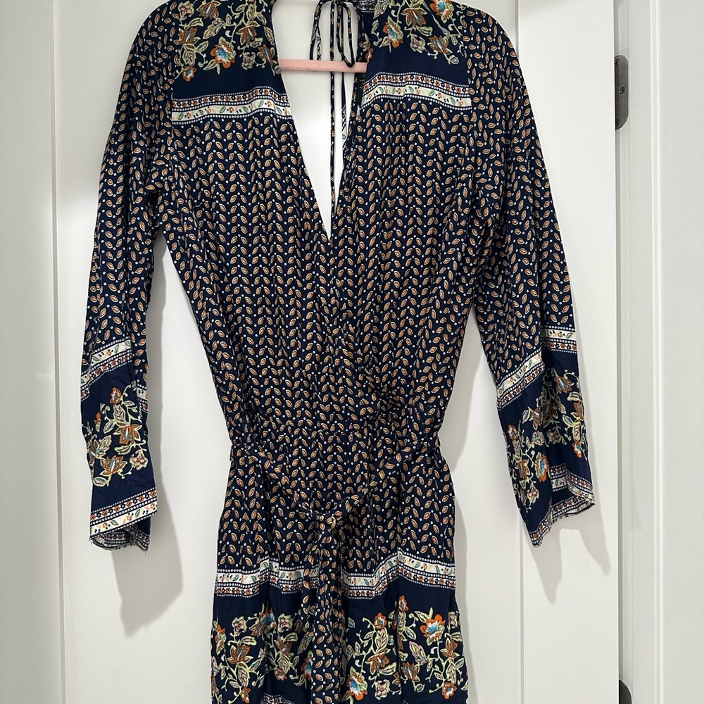 Boho Patterned Long Sleeve Romper